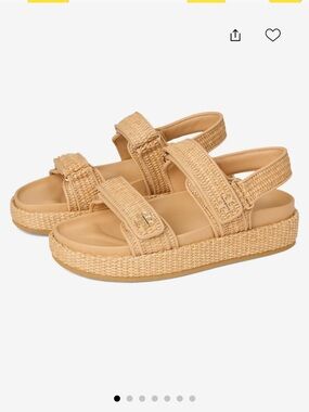 NWT Tory Burch Kira Sport Sandal Natural Raffia Size 7
